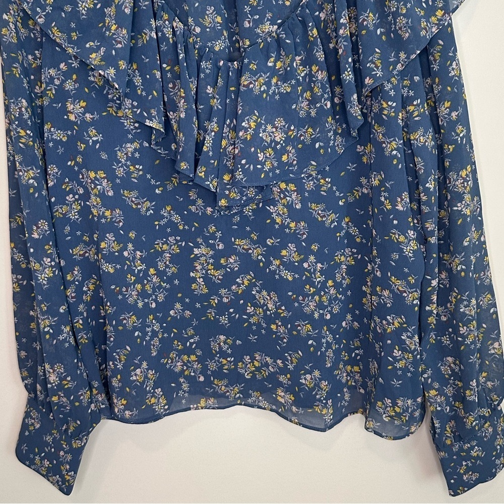 NWT 1. State•Nordstrom Floral Ruffle Collar Blouse Size Large - Picture 4 of 15